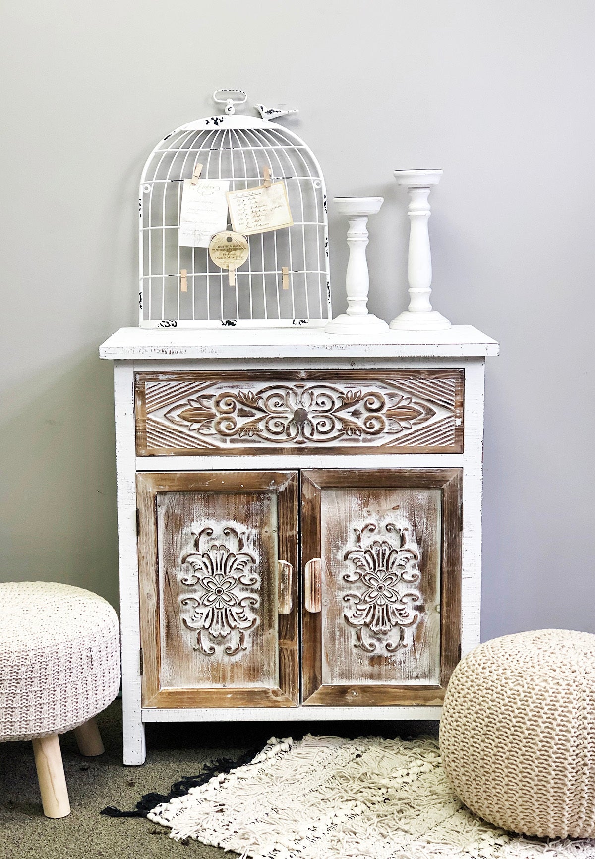 Weathered Wood Storage Cabinet