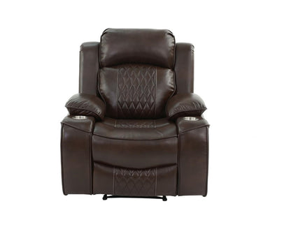 Parker Gel Leatherette Power Motion Recliner Chair - Brown