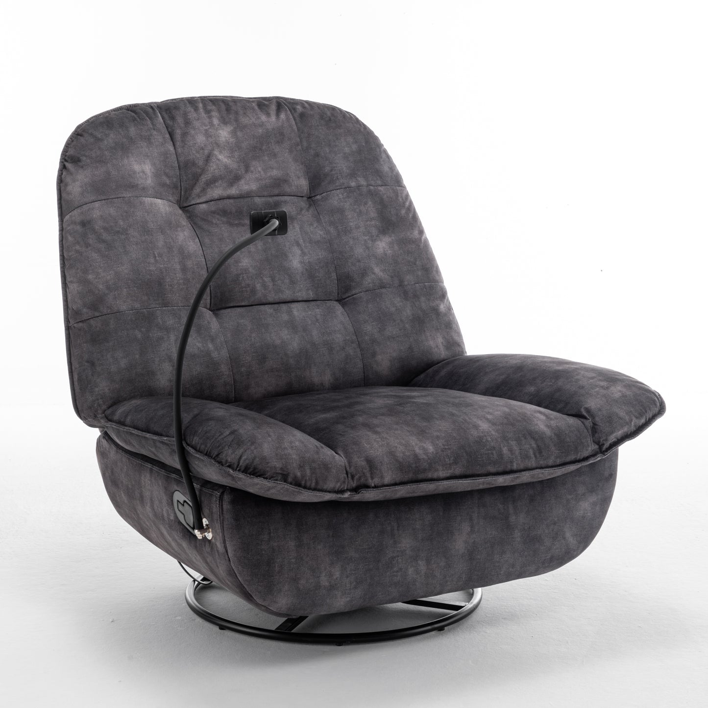 Tate Swivel Gliding Rocking Chair - Black