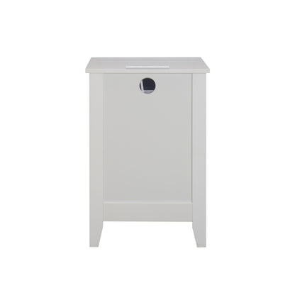 Florence Nightstand with Charging Station - White