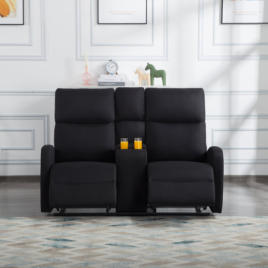 Mabel Manual Reclining Loveseat - Black