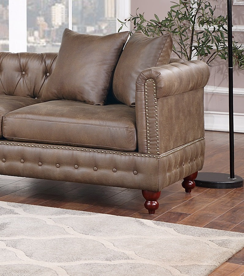 Jaya Reversible One Arm Loveseat - Dark Coffee