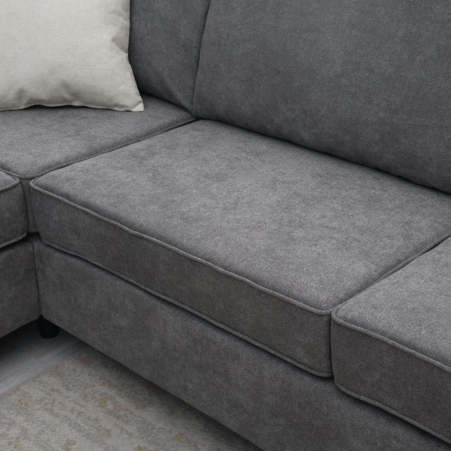 Elara Upholstered Living Room Sectional Sofa -Gray