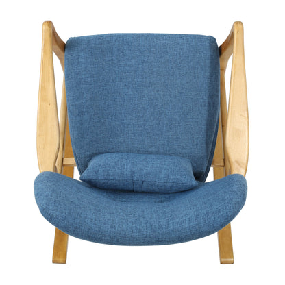 Arias Elegant Solid Wood Rocking Chair - Blue