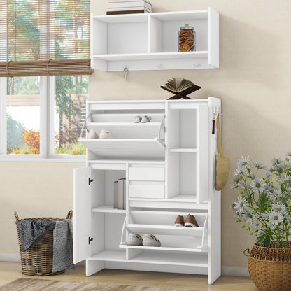 Haru Multi-Functional Shoe Cabinet - White