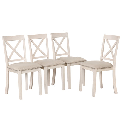 Vivia 5pc Dining Set Round Table 4x side Chairs - White