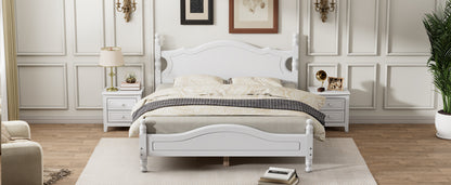 Quarto II Queen Size Wood Platform Bed Frame - White