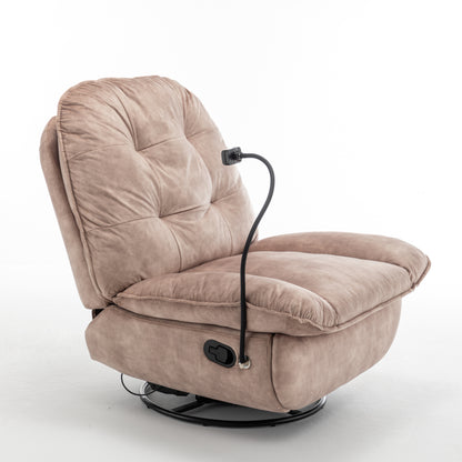 Tate Swivel Gliding Rocking Chair - Light Brown