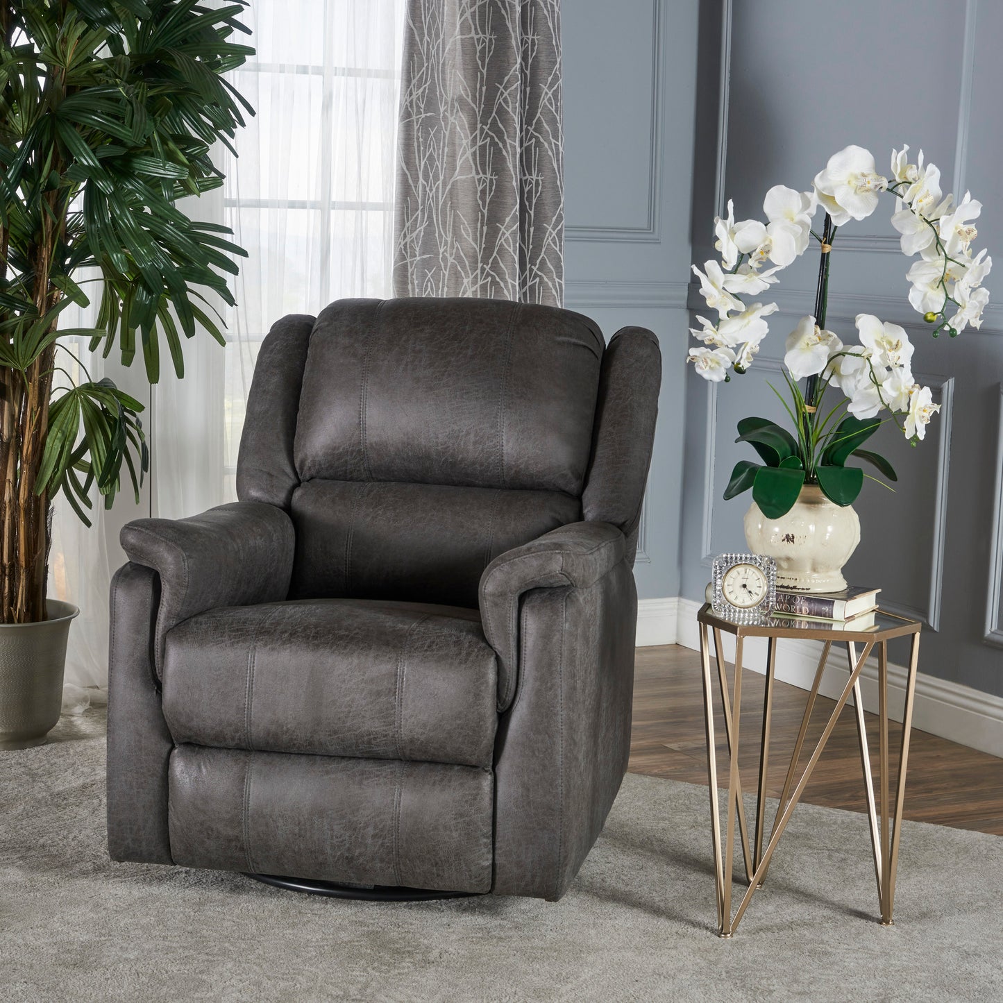 Margo Recliner Chair with Swivel - Slate