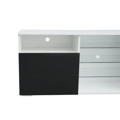 Ivan TV Stand LED High Gloss Doors - White/Black