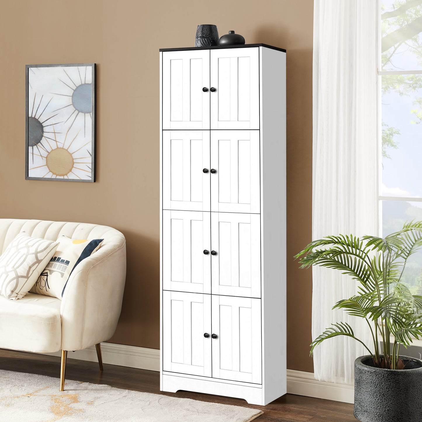 Moore Tall Storage Cabinet - White