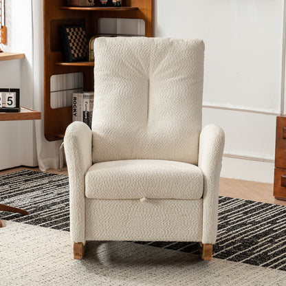 Sion Accent Rocking Chair with Footrest - Beige