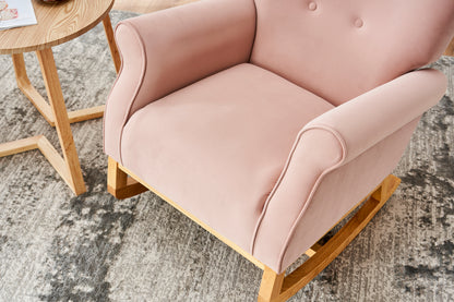 Jarvis Velvet Rocking Chair - Pink