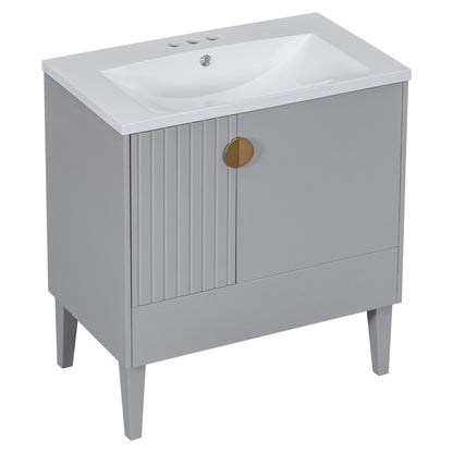 Dot Bathroom Vanity with Sink - Gray