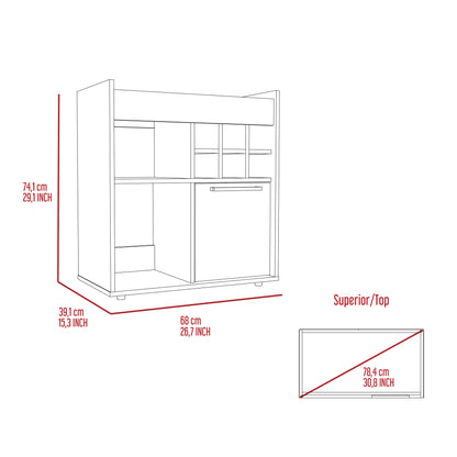 Whitlock 6-Bottle 2-Shelf Bar Cabinet - Gray