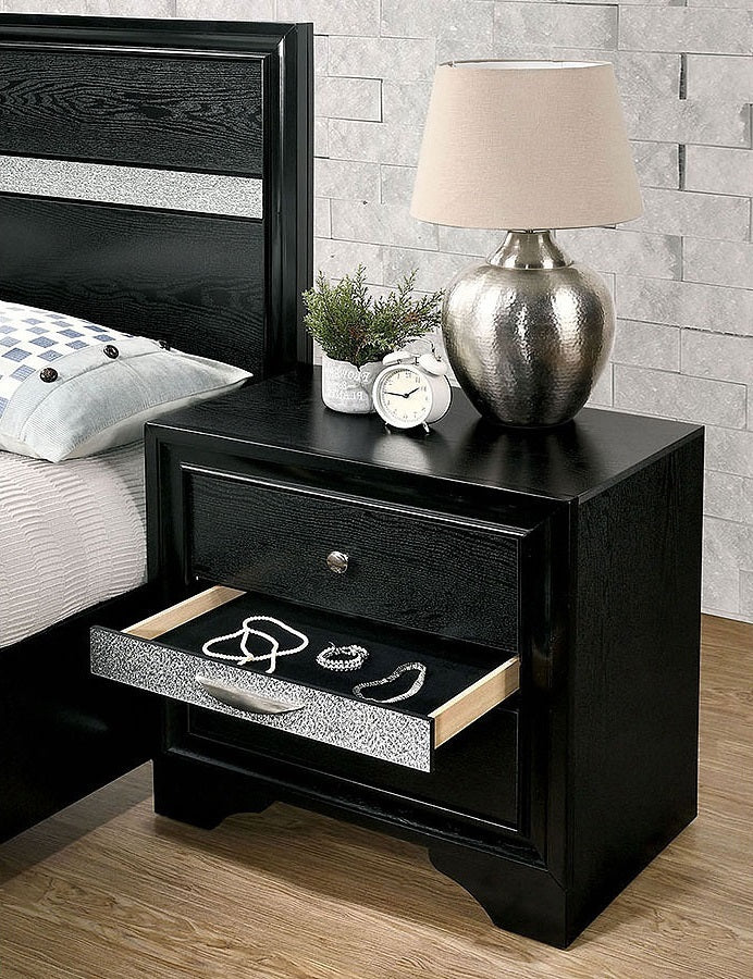 Elis Contemporary Nightstand - Black