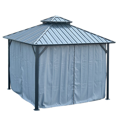 Afix 10 X 10 ft Permanent Hardtop Gazebo Canopy - Gray