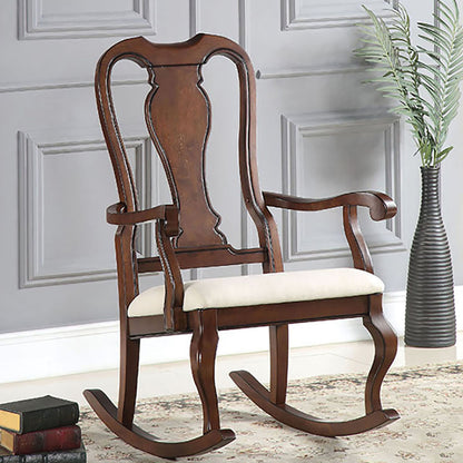 Queen Anne Back Rocking Chair - Beige