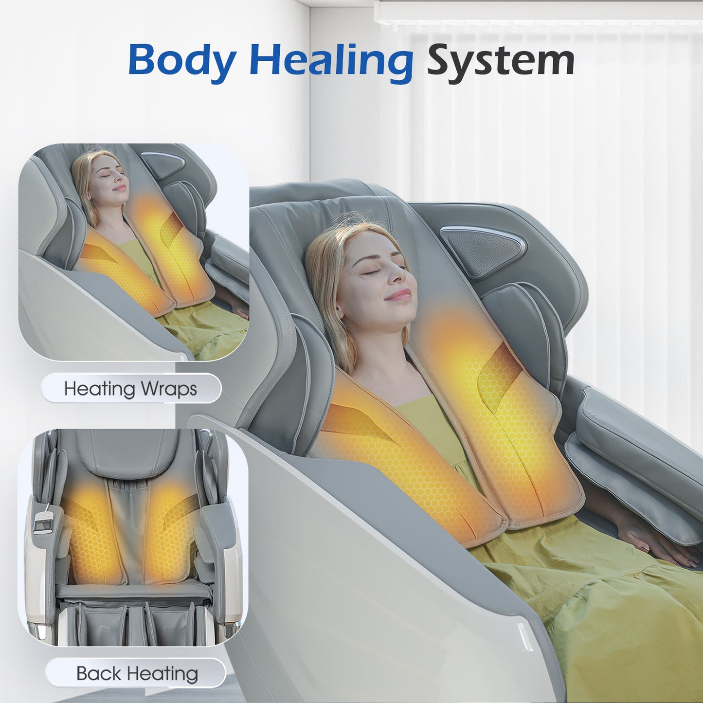 BOSSCARE GR8686 Full Body Massage Recliner with AI Voice - Gray