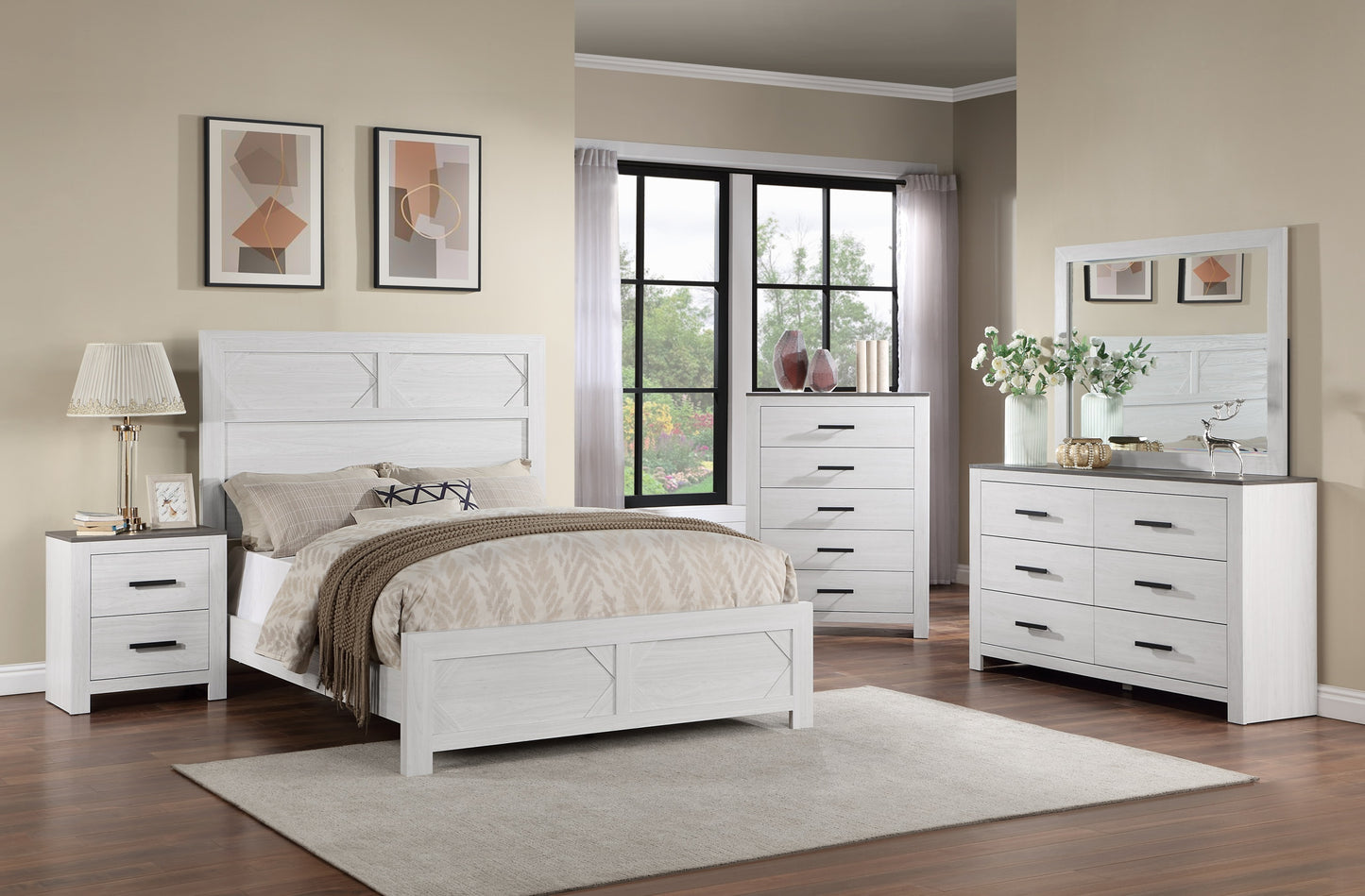 Kara Nightstand 2-Drawers - White