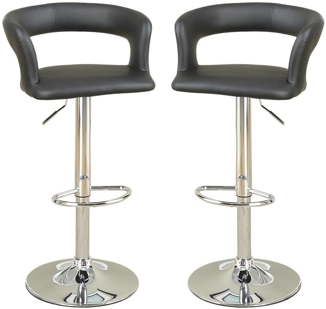 Enox Adjustable Heigh Bar Stool  - Black Set of 2