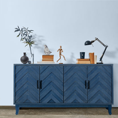 Wave Sideboard Cabinet - Navy Blue