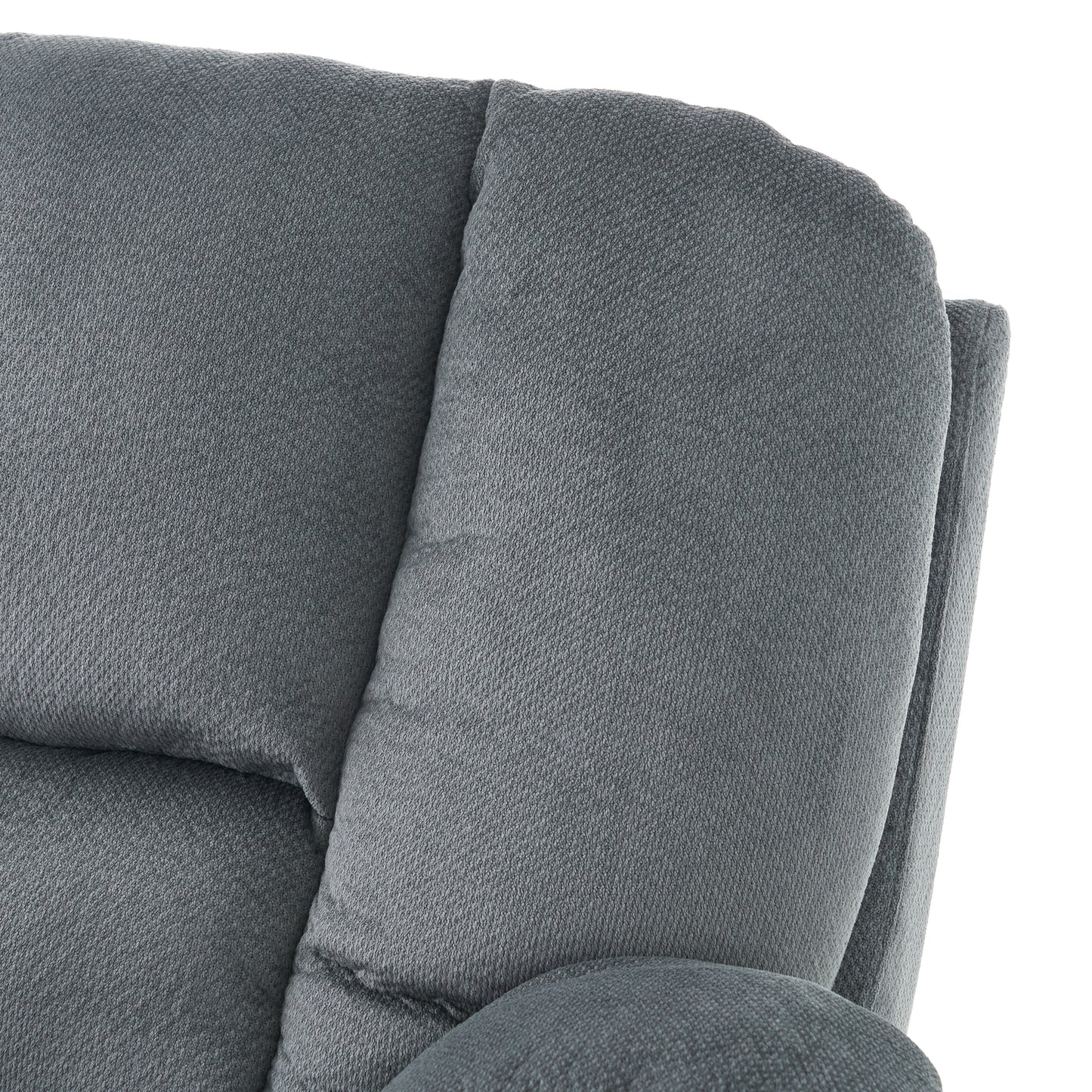 Luxurious Manual Recliner Chair - Silver