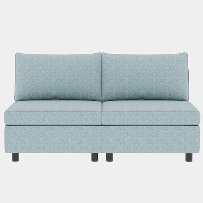 Keen Loveseat  With Ottoman - Blue