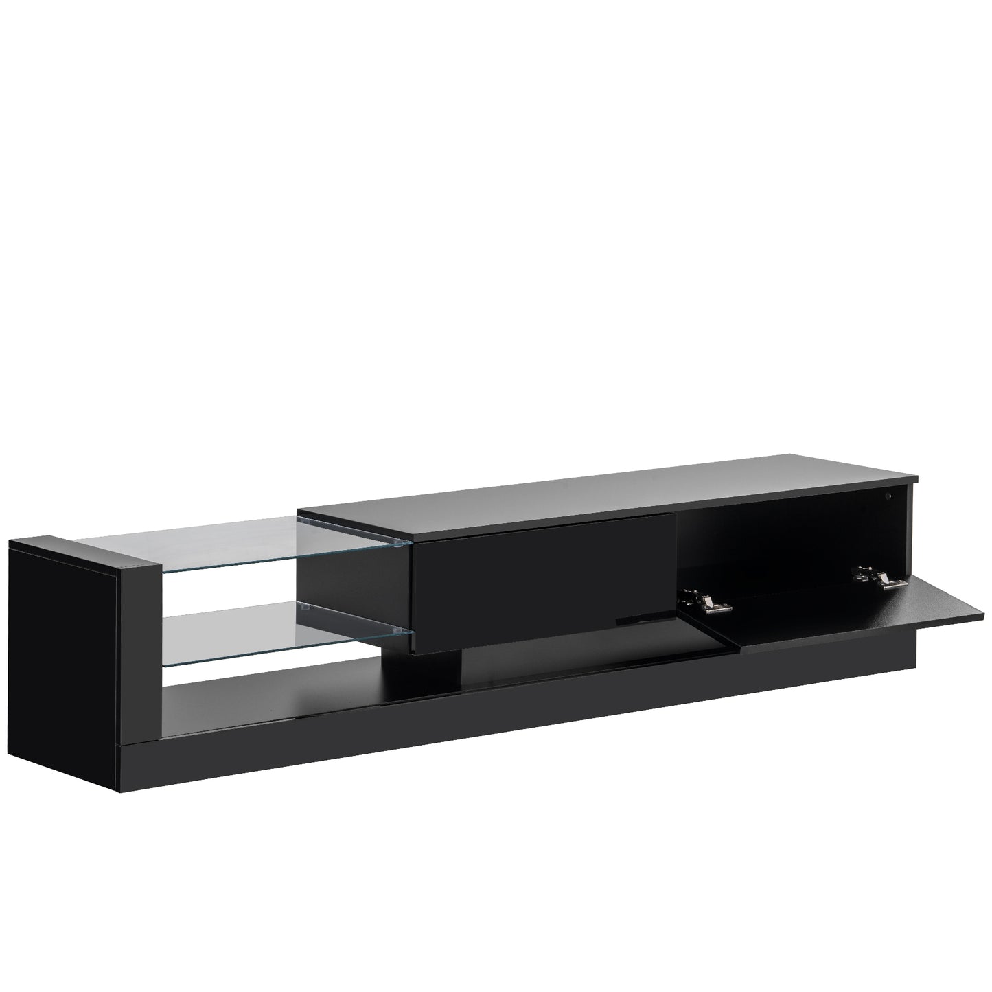 Belmo TV Stand with LED Color Changing Lights - Black