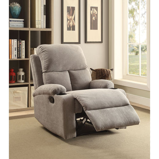 Rosia Velvet Recliner - Gray