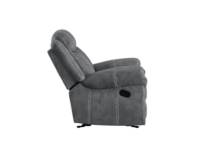 Ava Glider Velvet Recliner  - Gray