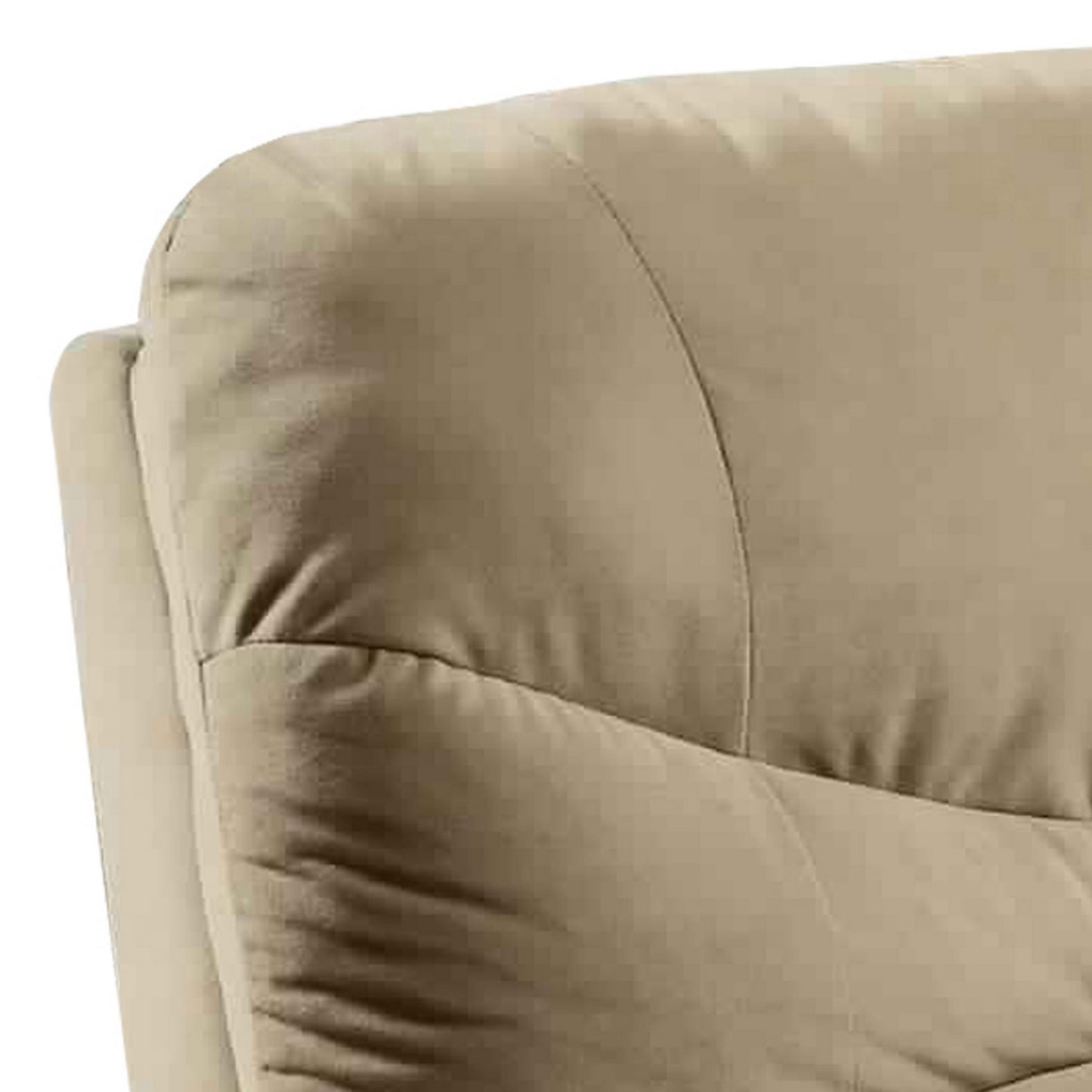 Vaughn Faux Leather Push Back Recliner Chair - Beige