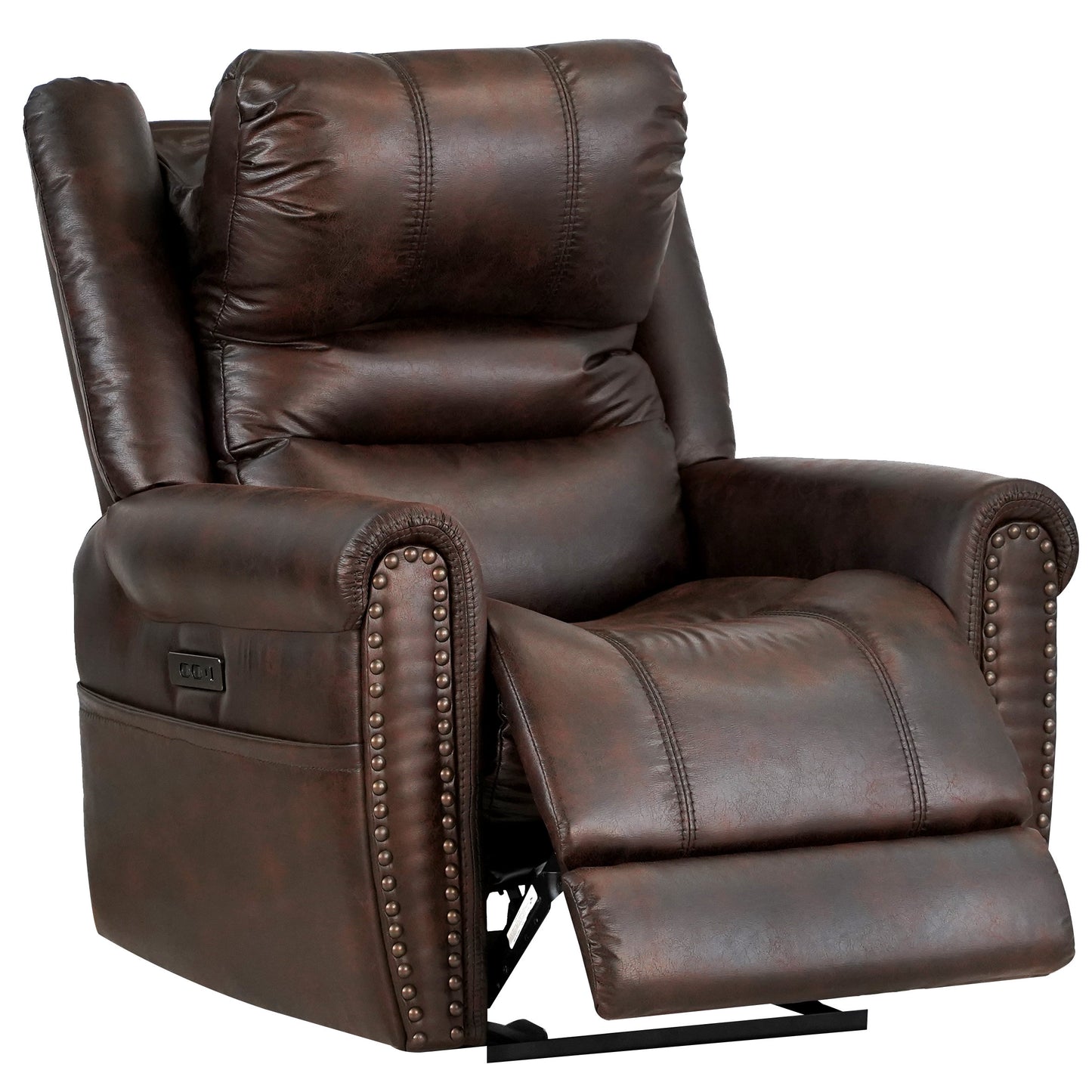 Slora Power Leather Gel Recliner Chair -Brown