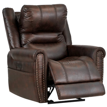 Slora Power Leather Gel Recliner Chair -Brown