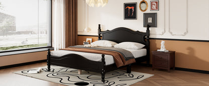 Quarto II Queen Size Wood Platform Bed Frame - Black