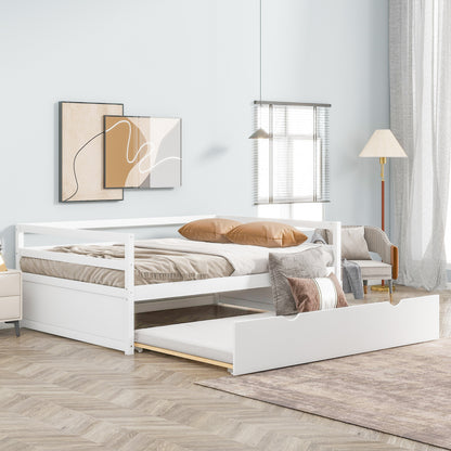 Zim Twin Size Daybed with Twin Size Trundle - White