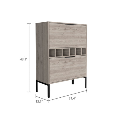 Winthrop 6-Bottle Rectangle Bar Cabinet - Light Grey