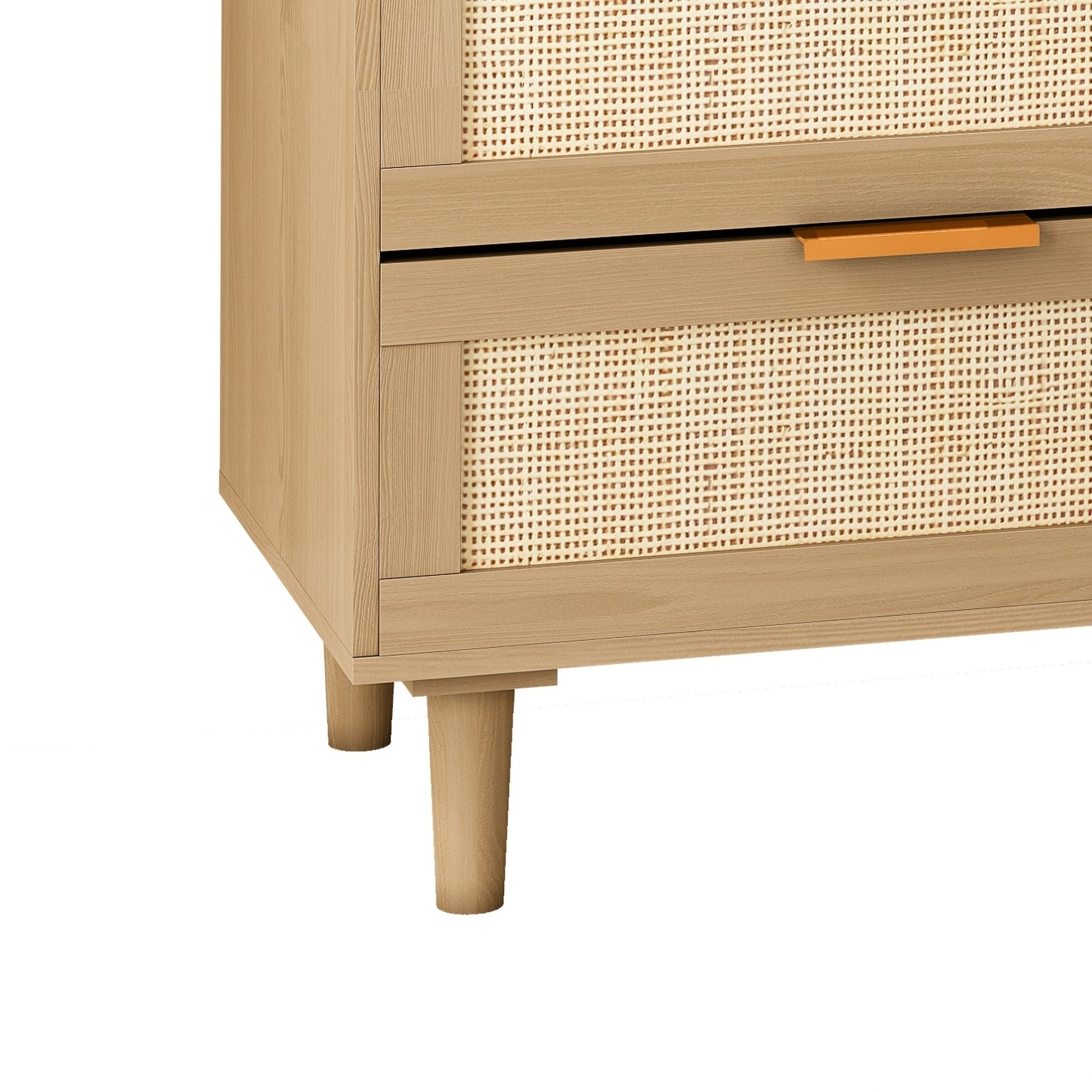 Osteen 6 Drawers Rattan Dresser - Oak