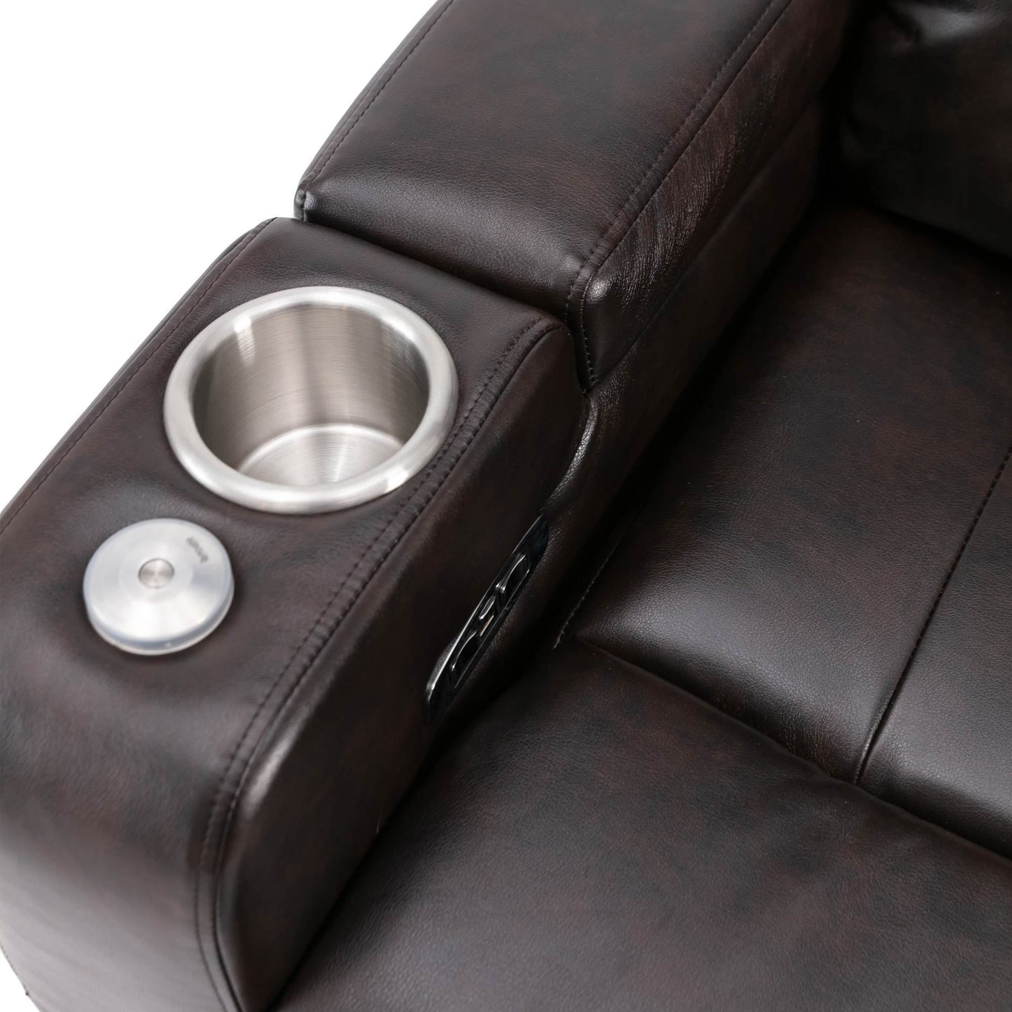 Anika Premium Power Recliner with Swivel Tray Table - Brown