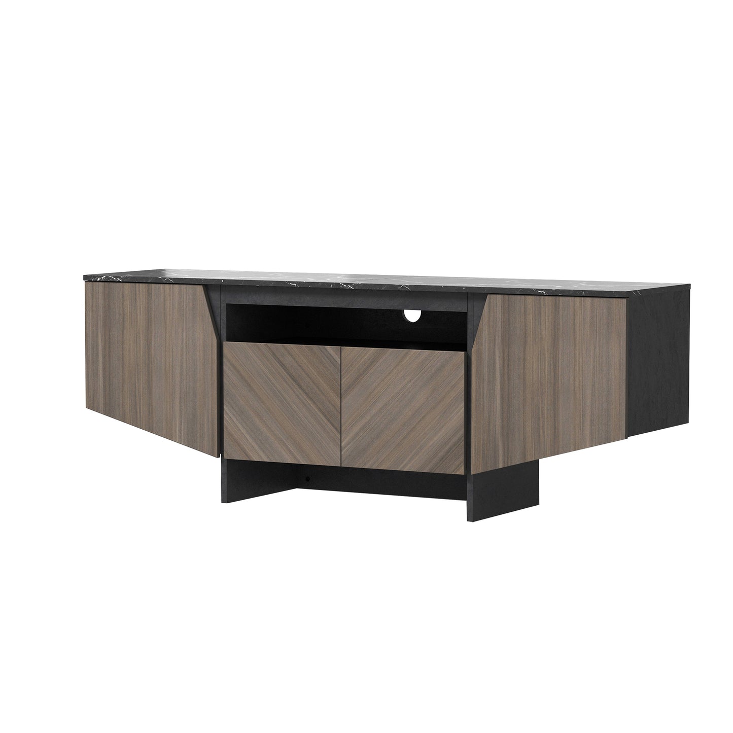 Dosa 63 inches TV Stand with LED Lights - Dark Grey