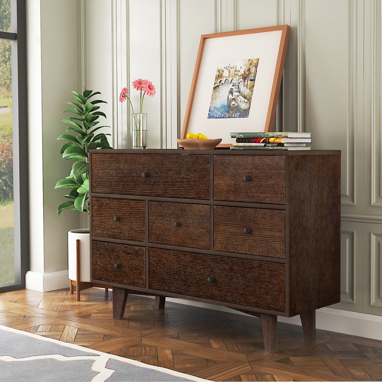 Nez Solid Wood Drawer Dresser Cabinet