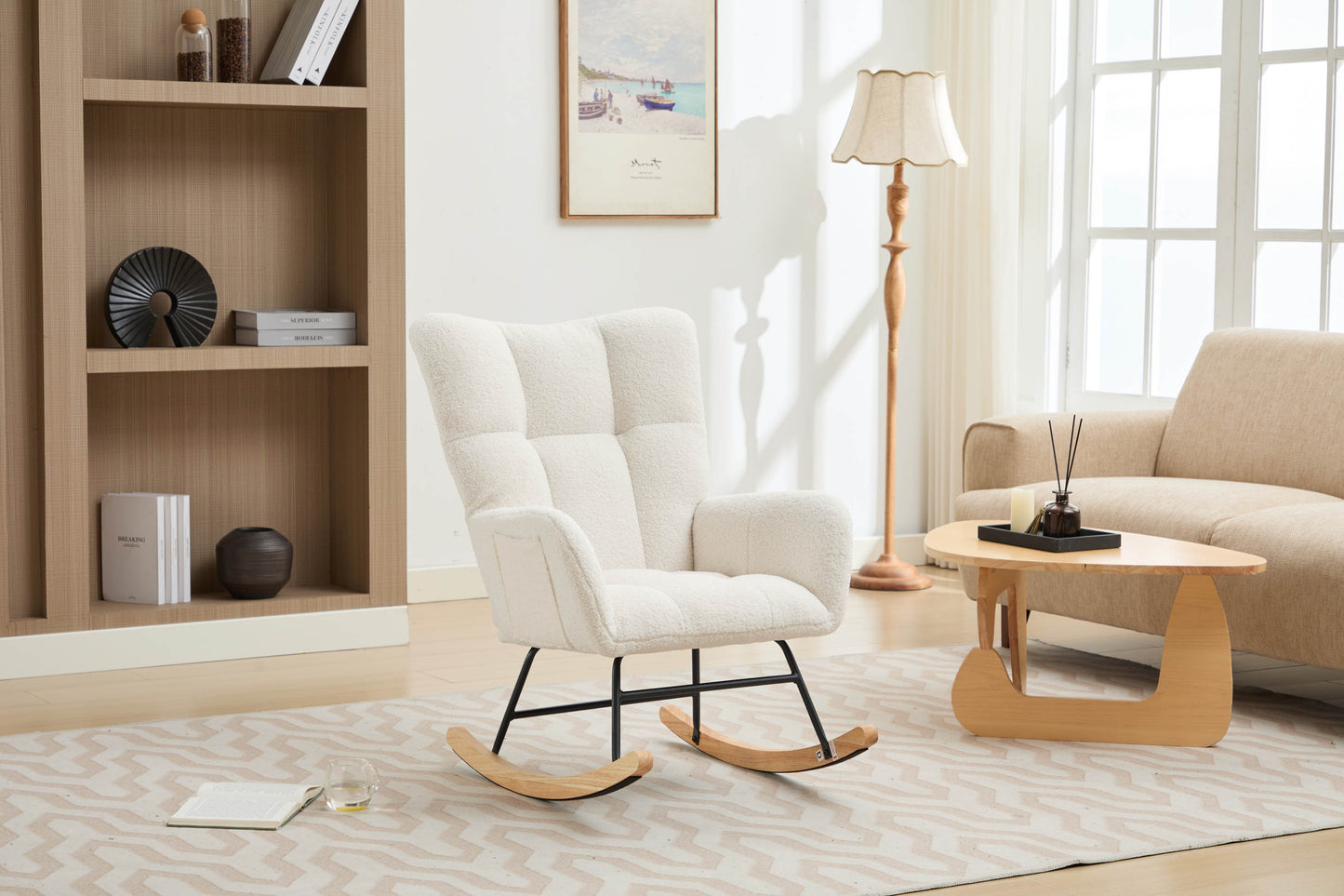 Hari Modern Nursery Rocking Chair - White