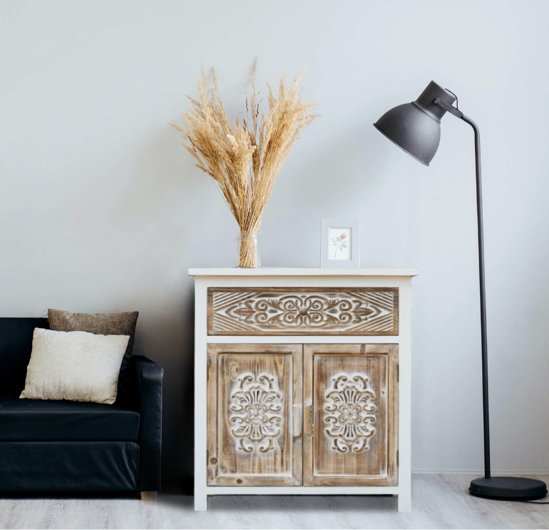 Weathered Wood Storage Cabinet