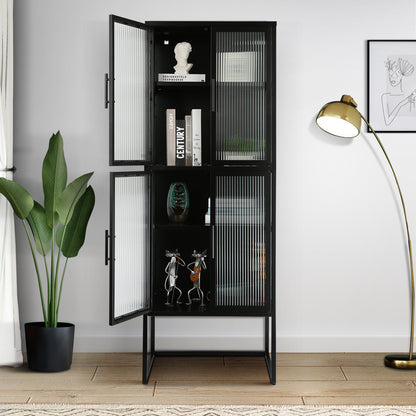 Nera II Tempered Glass Cabinet - Black