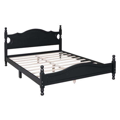 Quarto II Queen Size Wood Platform Bed Frame - Black