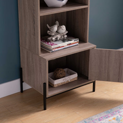 Ora Kitchen Display Storage Cabinet - Dark Taupe