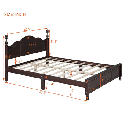 Quarto Queen Size Wood Platform Bed Frame - Dark Walnut