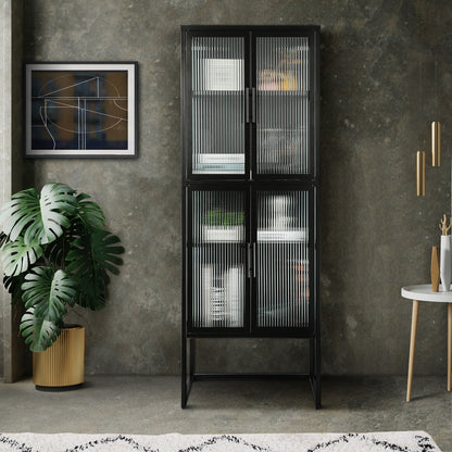 Nera II Tempered Glass Cabinet - Black