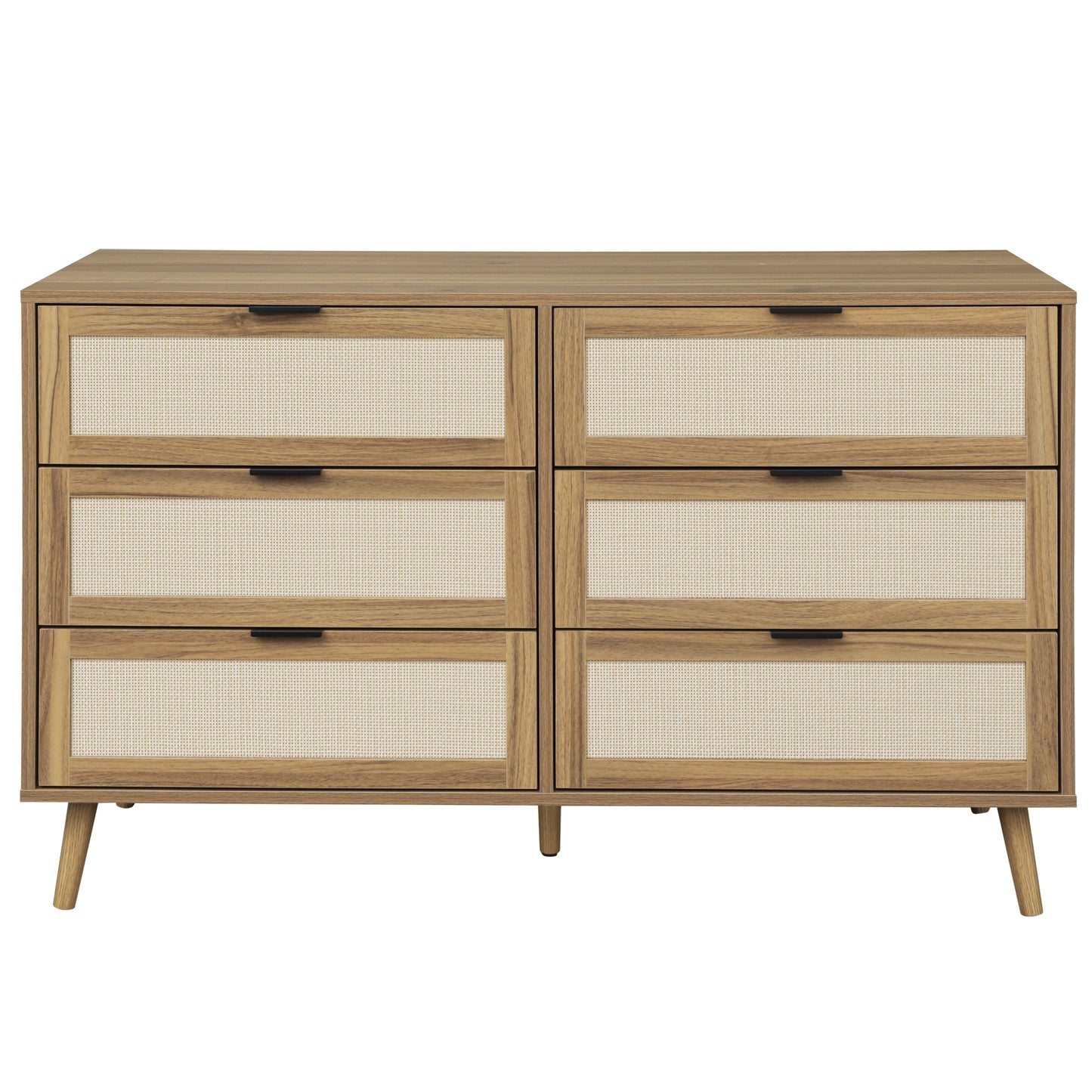 Noi 6 Drawer Dresser Wood Cabinet - Walnut