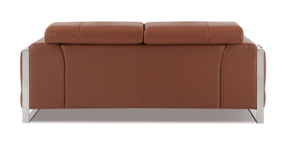 Tomos Top Grain Italian Leather Loveseat - Camel